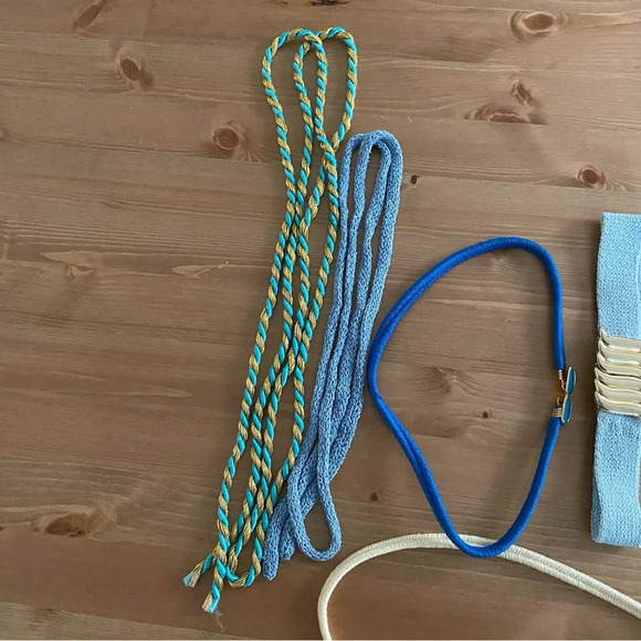 St John Santana Knit Stretch Waist Belt Navy And Blue Cords & Buckle Bundle XS-S - Picture 6 of 7